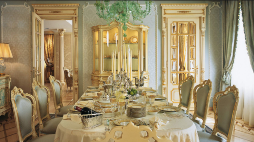 Dining room with French provincial furniture pieces  from Nino Madia