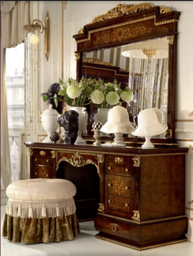 Classic Italian vanity & ottoman furniture pieces