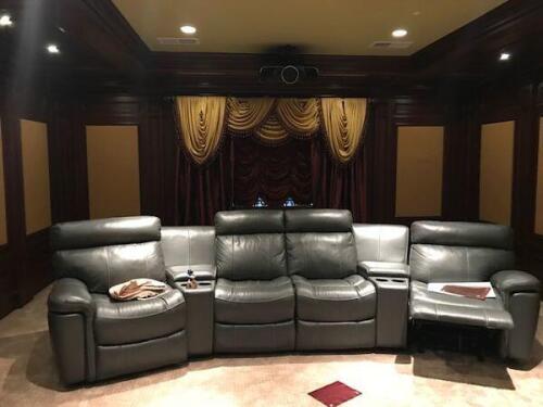 custom leather recliner sofa for home theater with cupholders from Nino Madia