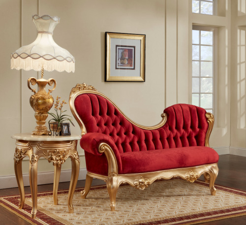 Red Velvet Chaise Lounge