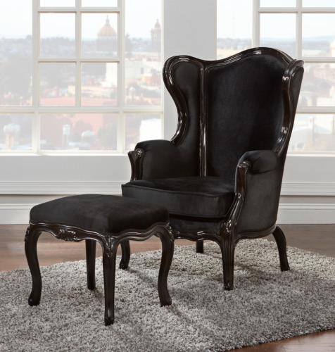 Black Onix Armchair and Ottoman